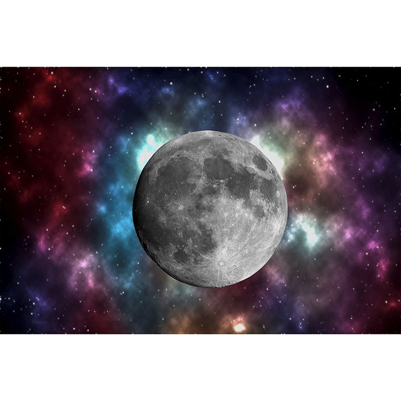 Planet Outer Space Mural Wallpaper Stain Resistant Study Room Wall Decor, Custom Print