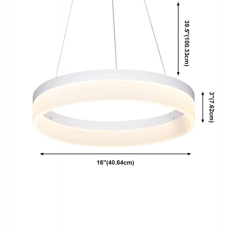 Single Tier Pendant Light Fixture Modern Circular Chandelier Lighting