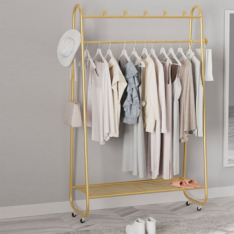 Modern Coat Rack Metal Storage Shelf Free Standing Hooks Coat Hanger