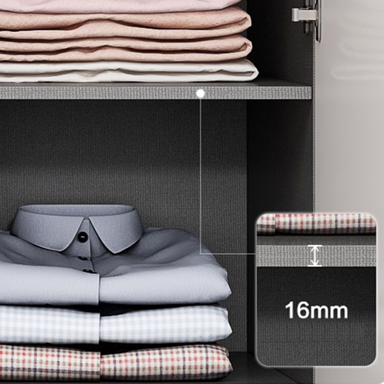 Contemporary Style Wardrobe Cabinet Wood Armoire with Door for Bedroom