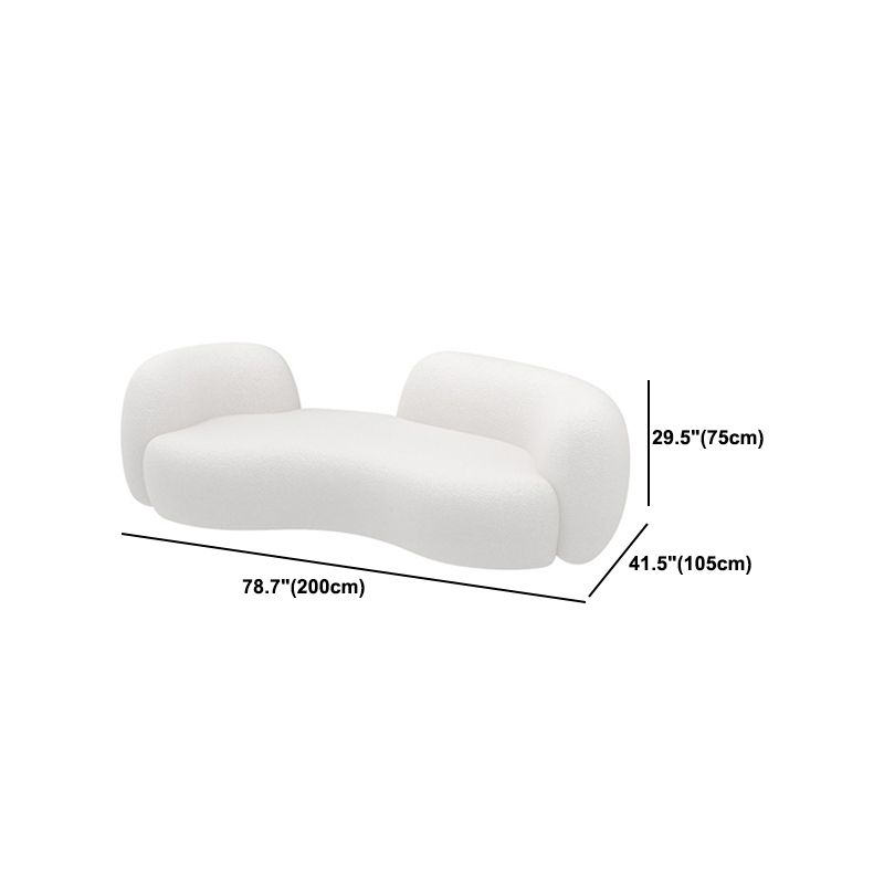 Contemporary Tuxedo Arm Sofa White Tight Back Seating for Living Room