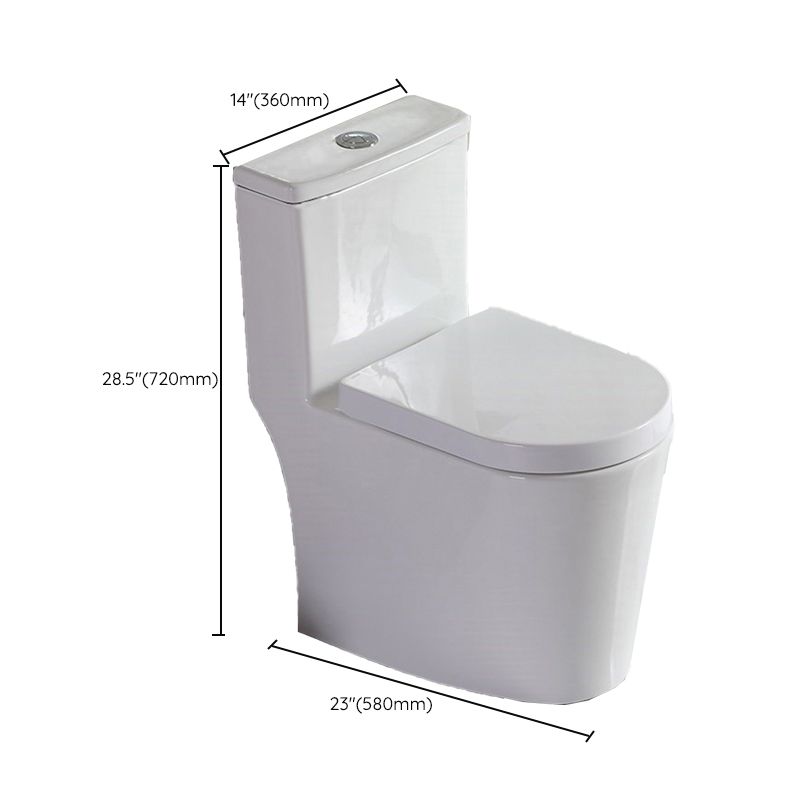 Contemporary Floor Mount Flush Toilet White Ceramic Urine Toilet for Bathroom