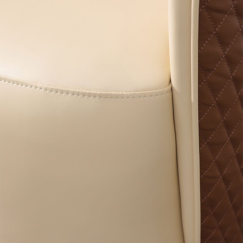 Round Base Style Side Chair Leather Lounge Chair for Living Room