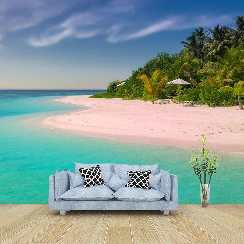Tropical Non-Pasted Photography Wallpaper Stain Resistant Bedroom Sea Print