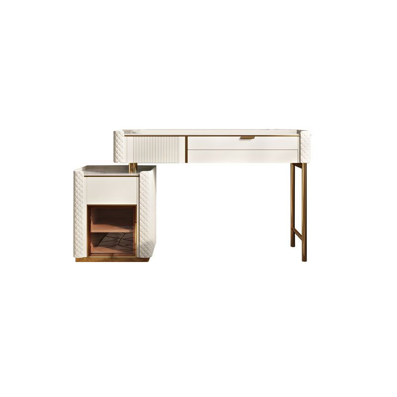 Glam Beige Makeup Vanity Desk 4 Drawer Vanity Dressing Table