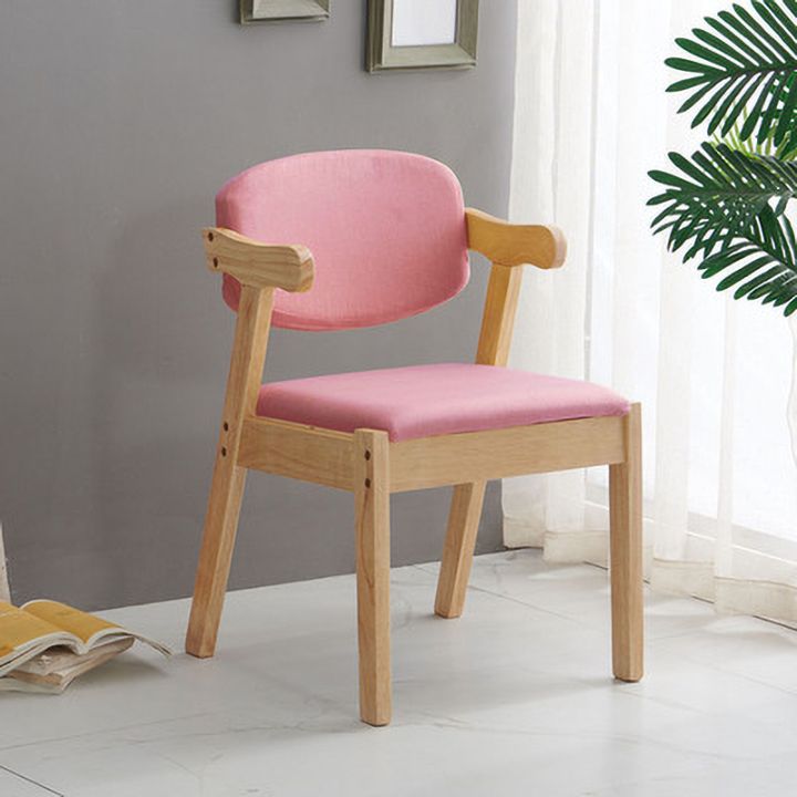 Scandinavian Home Arm Chair Open Back Wood Upholstered Dining Room Chair