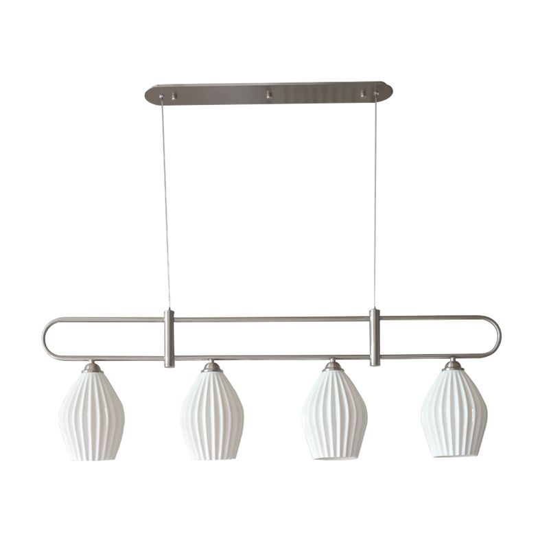 Contemporary Island Light Lantern-Shaped Ceramics 4 Light Island Pendant Lights