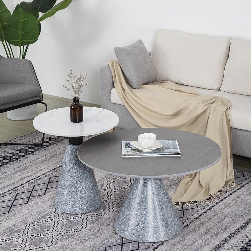 1 Slate Pedestal Coffee Table Round Modern Minimalist Coffee Table
