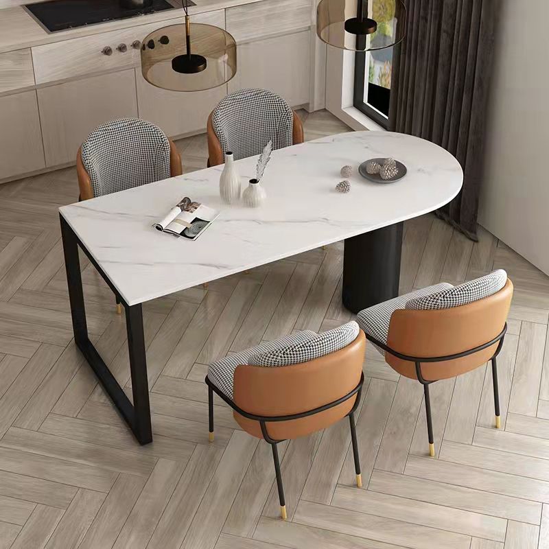 Simplicity Style Dining Table Stone Double Pedestal Home Furniture