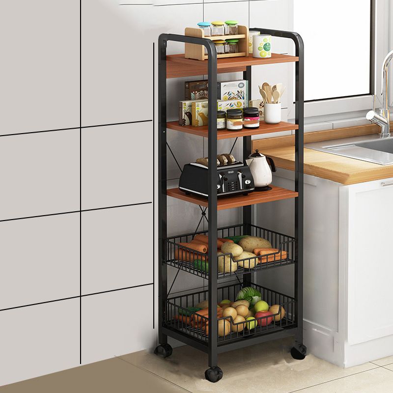 14.1" Wide Modern Bookcase Wood and Metal Multi Tiers Standard Shelf Bookcase for Office