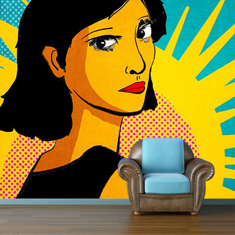 Modern Style Mural Wallpaper Pop Art Environment Friendly Bedroom Wall Mural