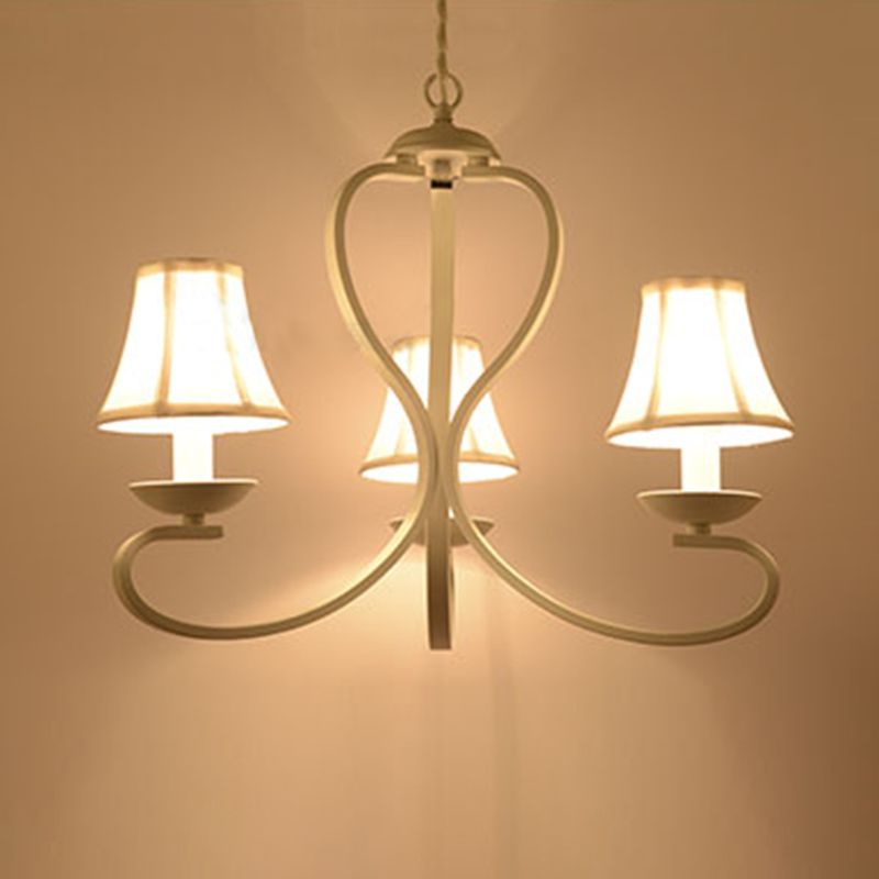 3/6/8 luci tessuto lampadario sospeso tradizionale salotto smerlato