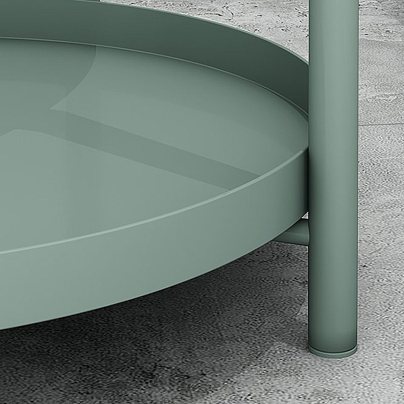 20.4"H Modern Metal Frame Base Solid Color Round Coffee Table End Table