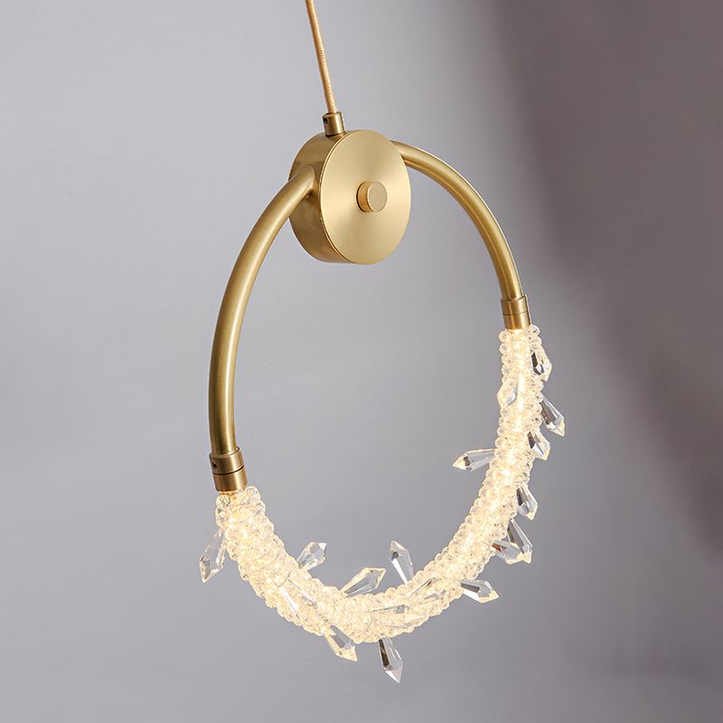 Kupferring -Anhänger Lichtkristall zeitgenössische LED Hängende Leuchten