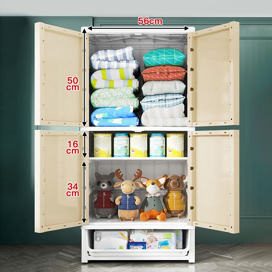 Contemporary Wardrobe Armoire Plastic Wardrobe Closet with Legs