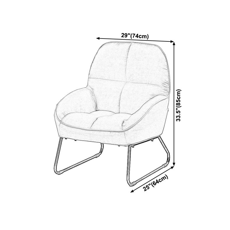 Linen 23.62"W Flared Arms Chair with Sled Based and Biscuit Back
