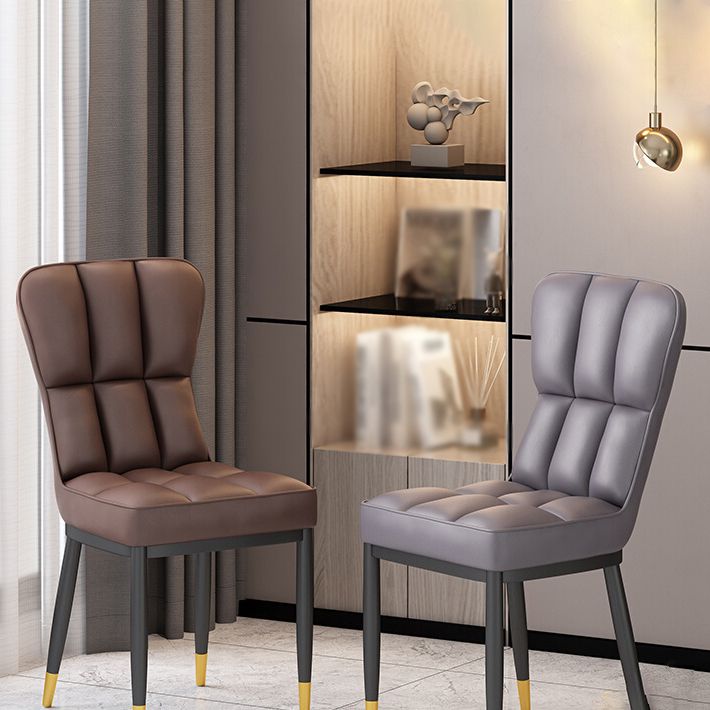 Chaise d'appoint de salle à manger moderne en métal, avec coussin de couleur, chaises Parsons pour la maison