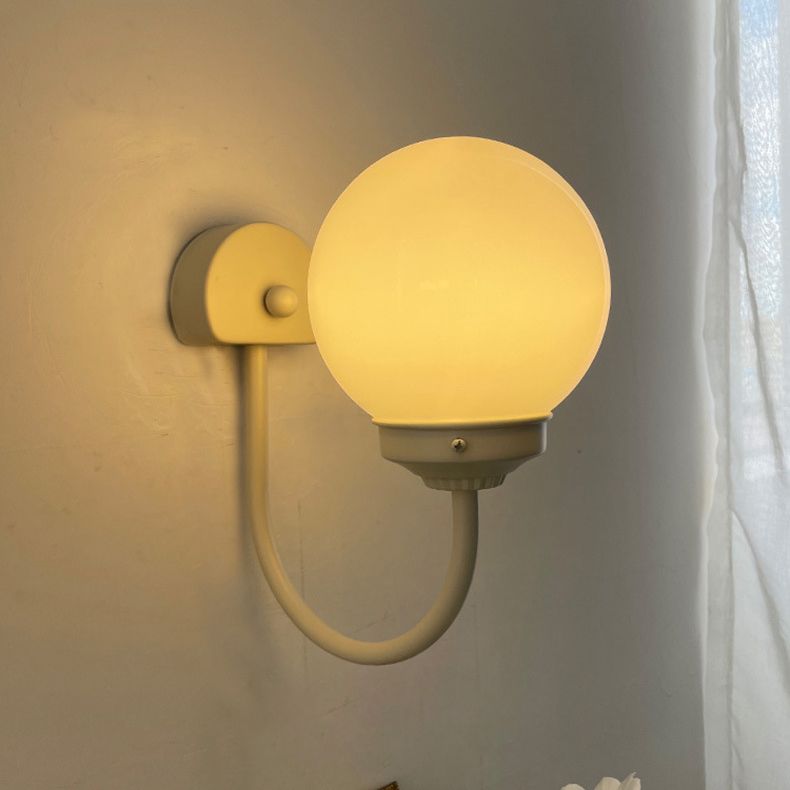 Global Sconce Light Fixture Contemporary Style Glass White Wall Mount Light Fixture