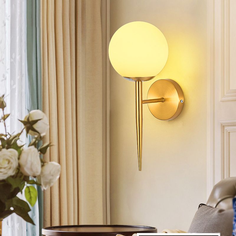 Modern Simple Vanity Light Ball Shape Vanity Lamp with Glass Shade for Bedroom