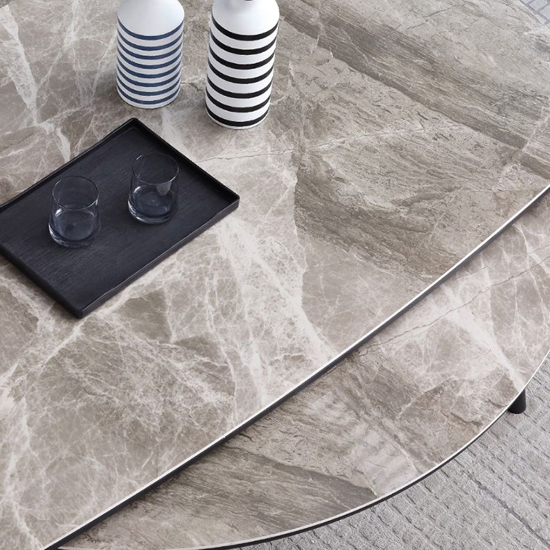 Modern Metal Dining Room Set Standard Height Black Legs Dining Set with Rectangle Table