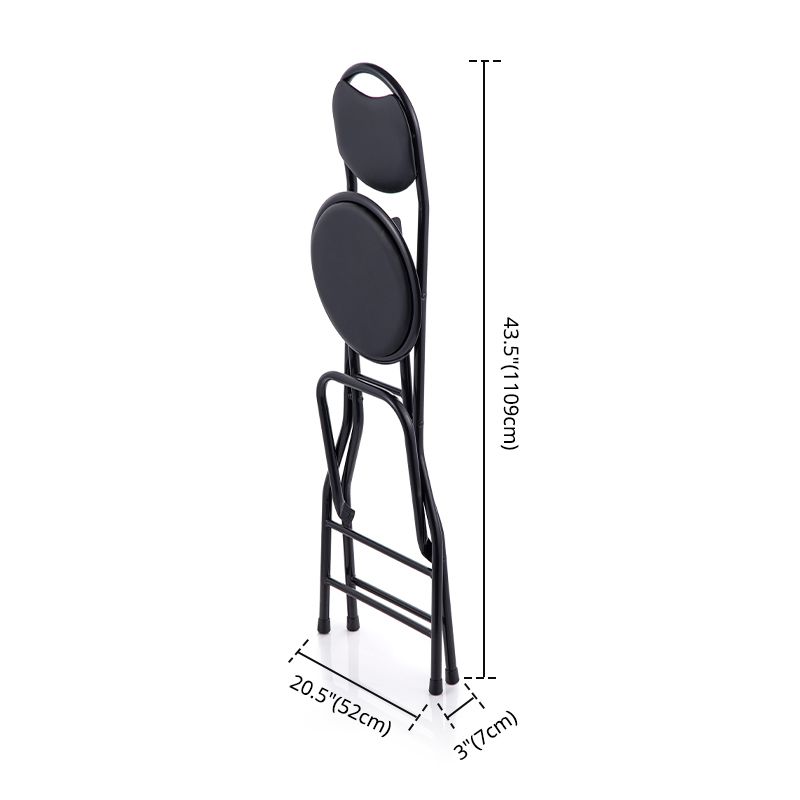 Modern Folding Armless Counter Stool Iron Cashier Bar Stool with Footrest