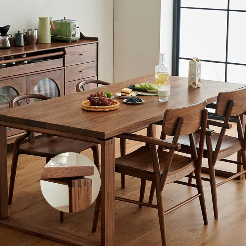 Dining Room Rectangle Dinner Table Traditional Solid Wood Dining Table