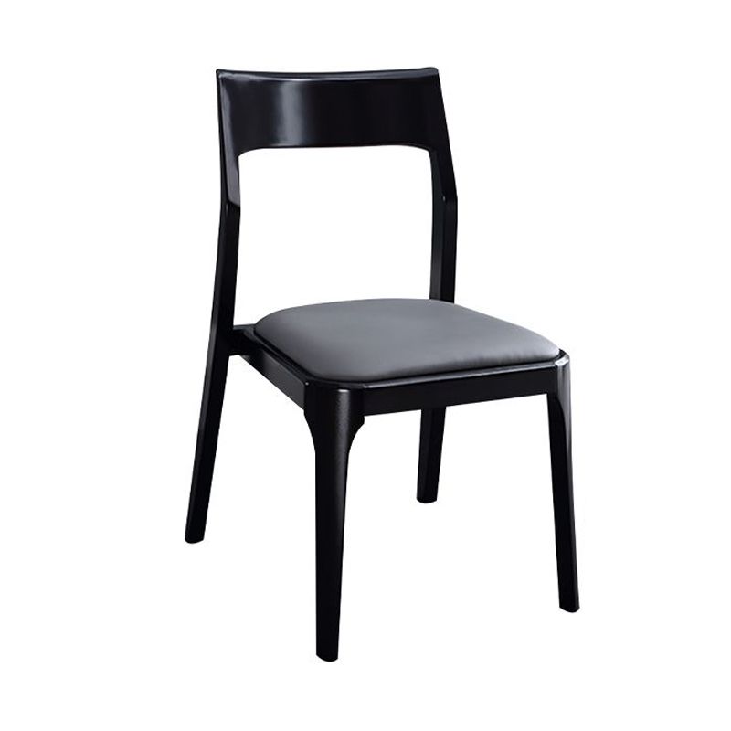 Chaises de salle à manger en bois modernes, chaise sans bras latérale à dos ouvert pour la cuisine