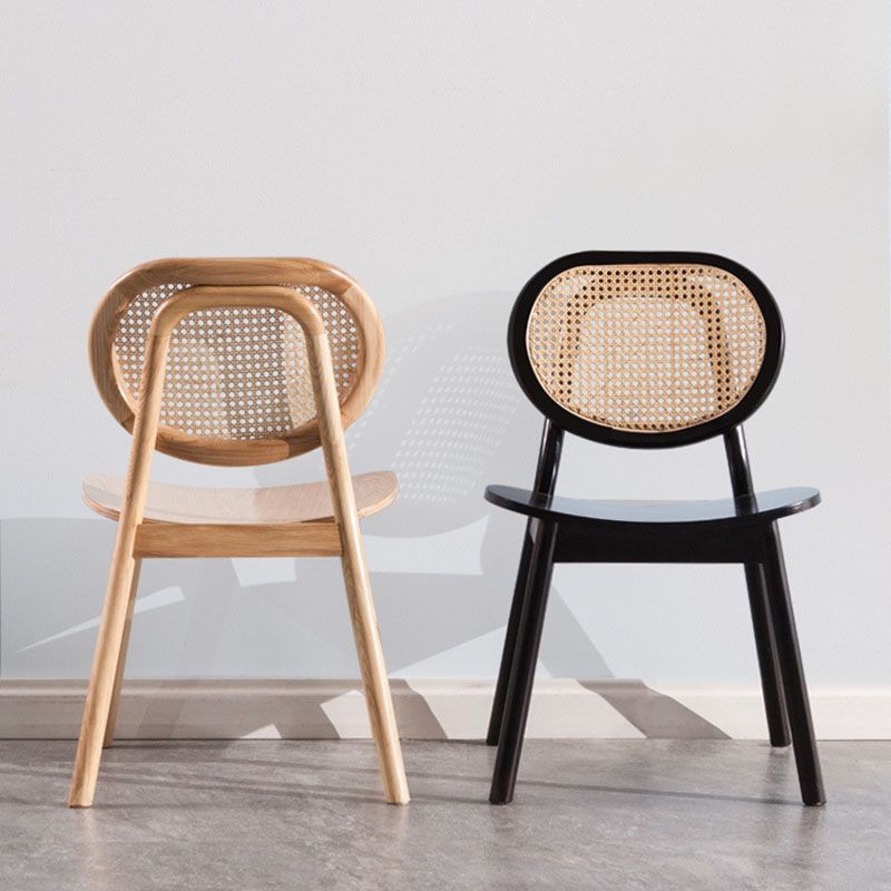 Contemporary Style Wood Dining Chair Armless Side Chairs for Restaurant