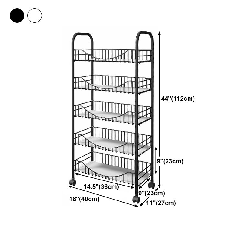 10.63"W Bookshelf Contemporary Style Bookcase with Casters for Home Office