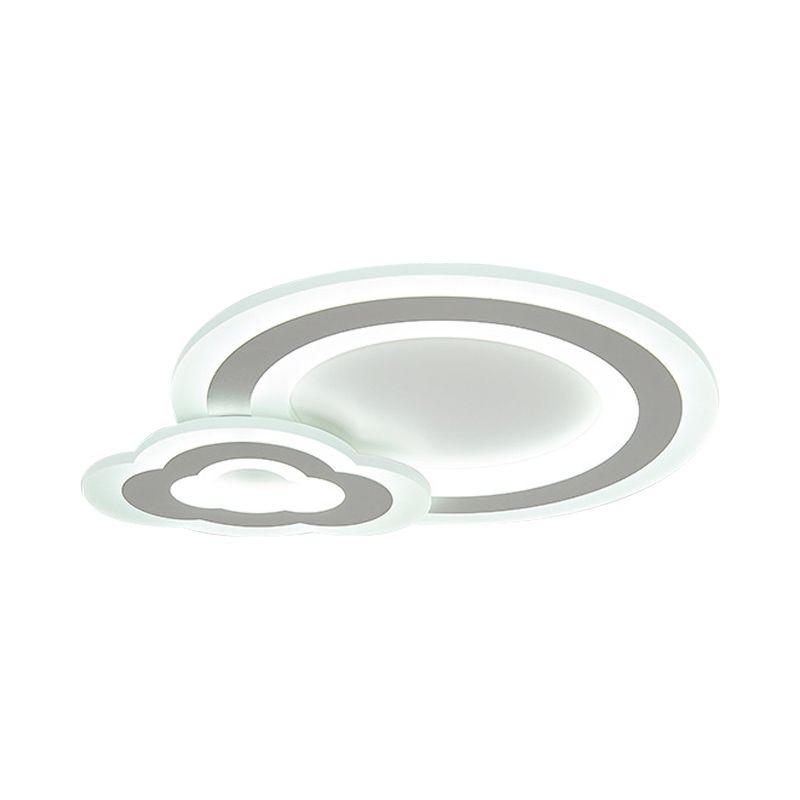 Star/Cloud/Loving Heart Ceiling Lamp Cartoon Acrylic Kids Bedroom LED Flush Mount Light in Warm/White Light