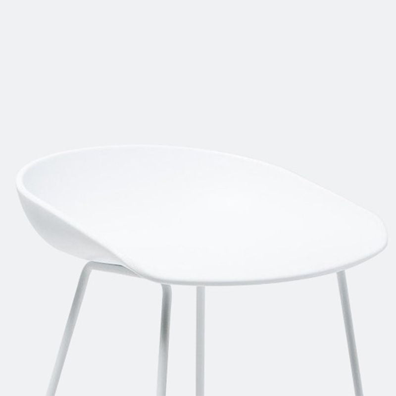Contemporary Plastic Dining Stools Armless Bar Stools with Footrest