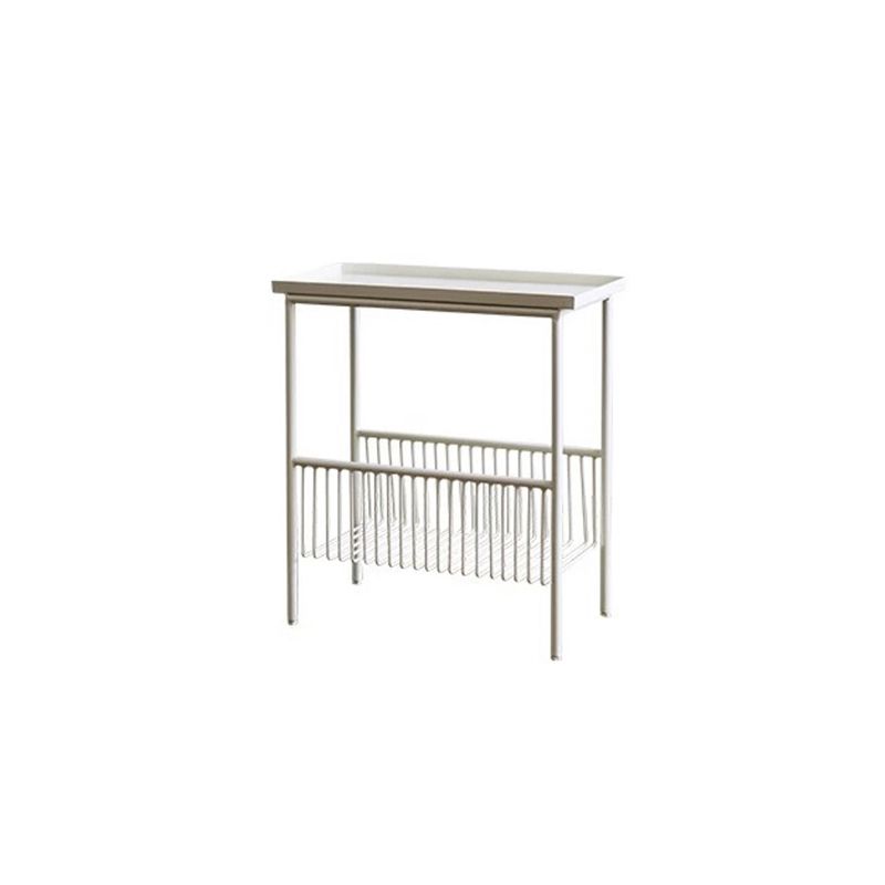 Modern Style with Storage Rack White/black Metal Iron Nightstand