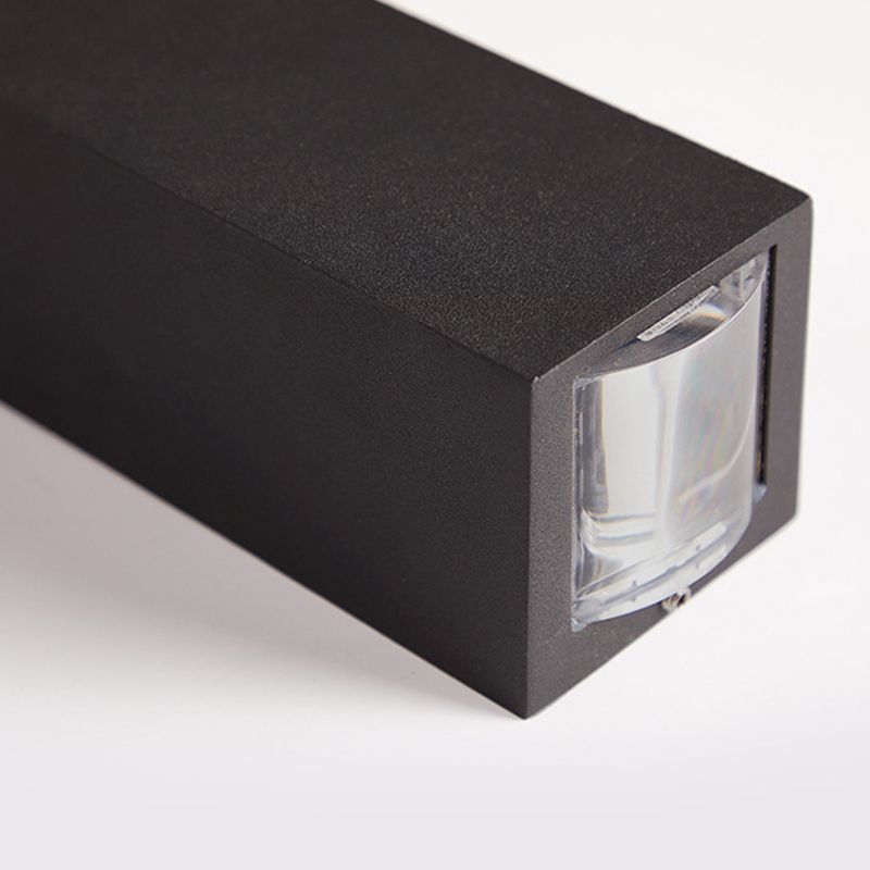 Contemporary Rectangular Wall Sconce Metal 2 Lights Wall Light in Black