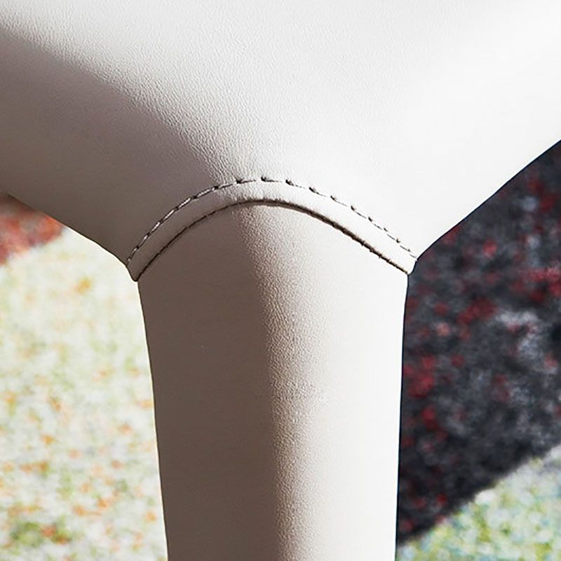 Sillas de comedor de cuero contemporáneas, sillas sin brazos con respaldo para el hogar
