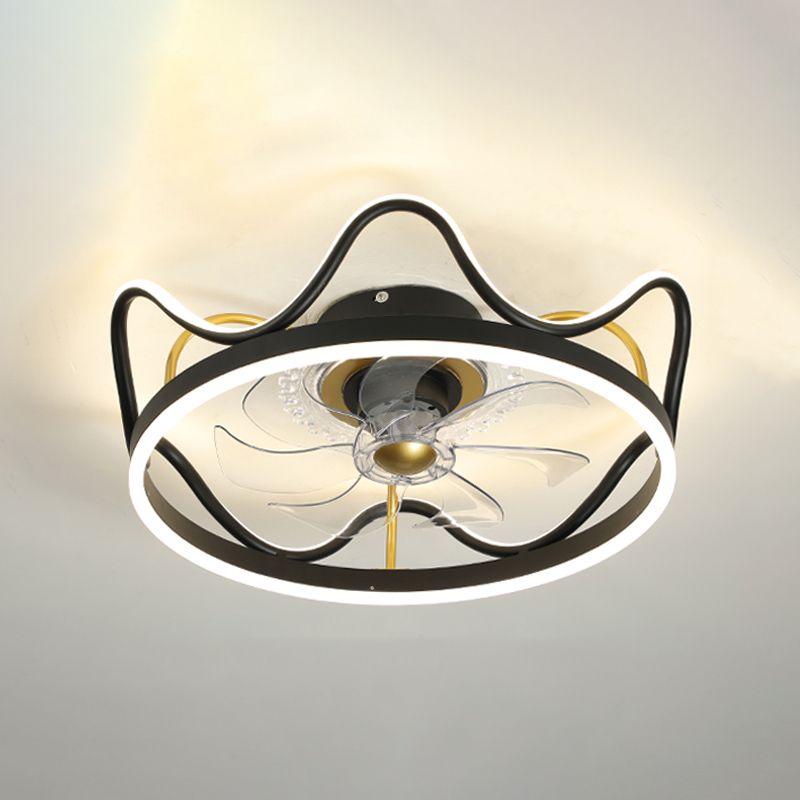 2 Light Ceiling Fan Lighting Modern Style Metal Ceiling Fan Lighting for Bedroom