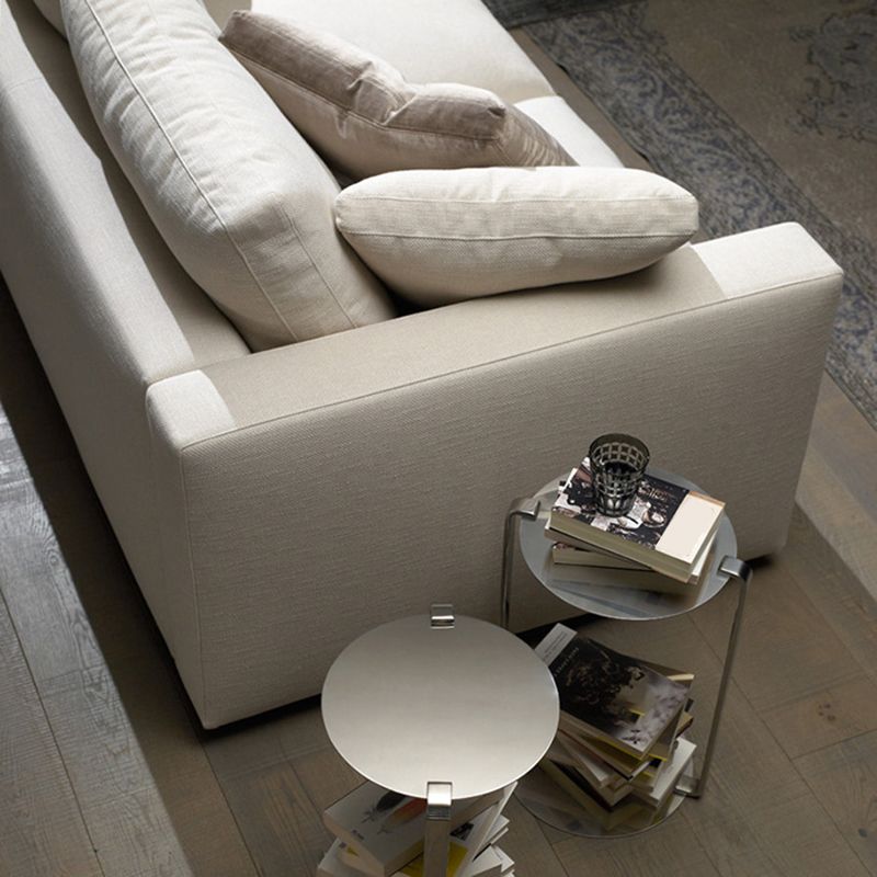 Contemporary Cushions Standard Sofa Fabric Tuxedo Arm Sofa with Pillows