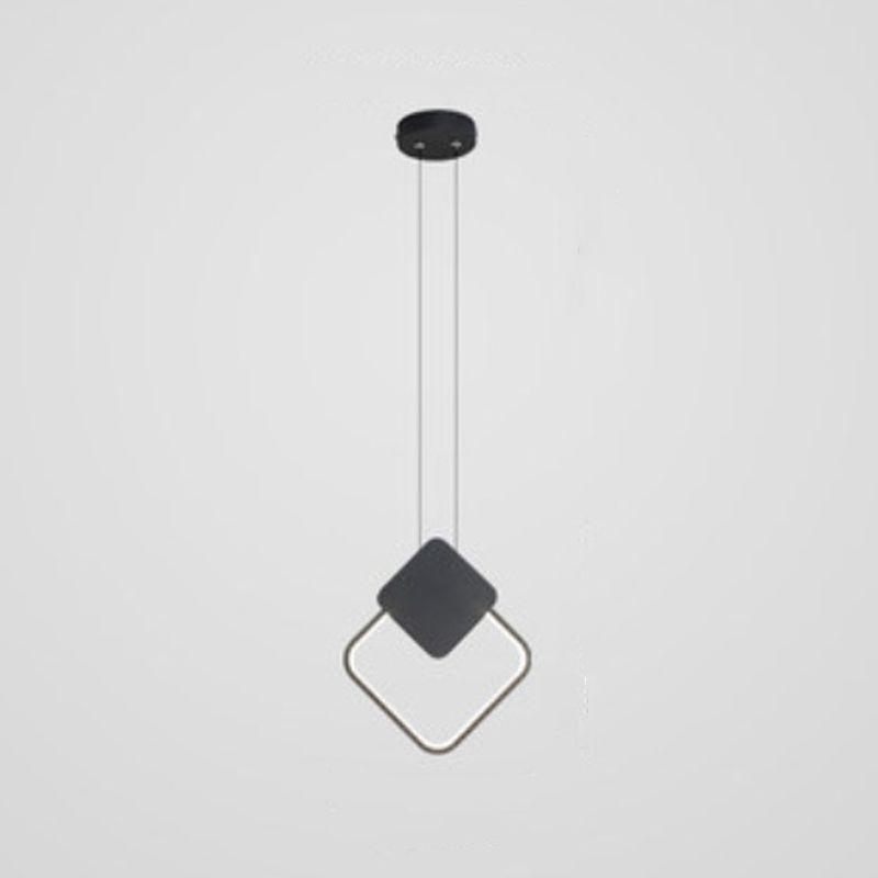 Moderne künstlerische LED Hanging Lampe Lacked Iron Linear Pendellicht mit Acrylschatten