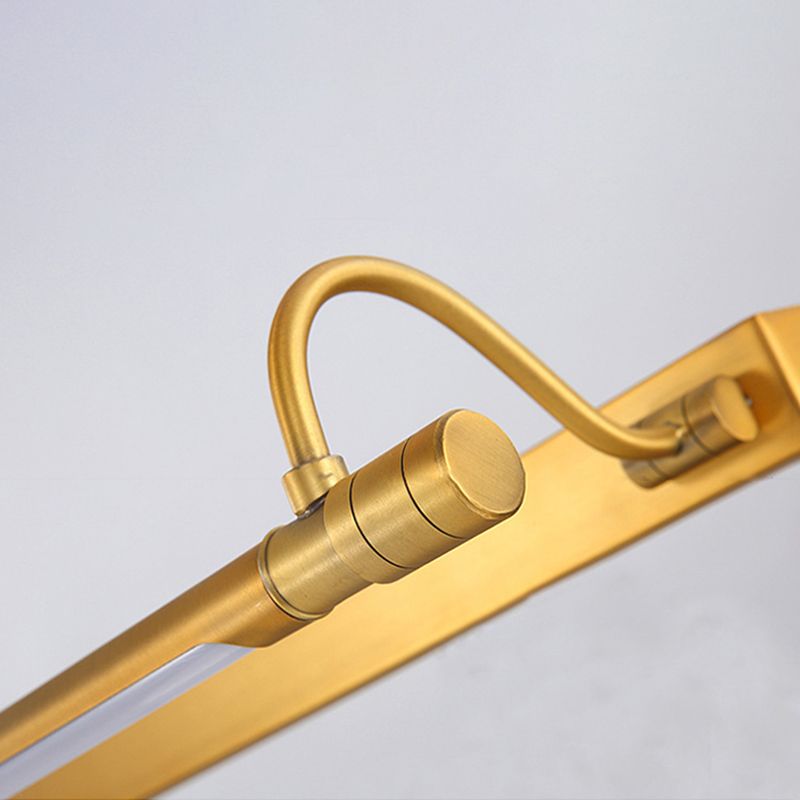 Testa regolabile Light LED lineare Luce moderna Minimalismo Brass Vanity Luce neutra per mobile da bagno