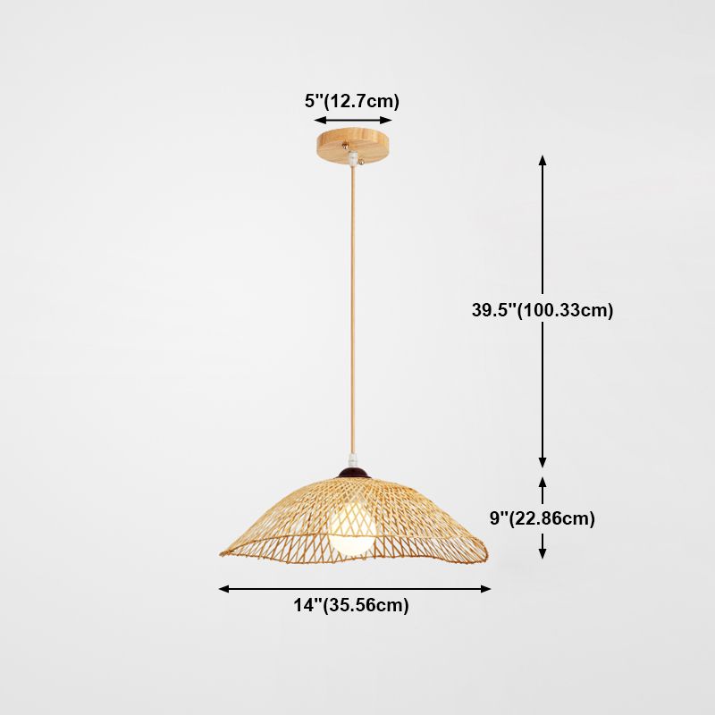 Bamboo Hanging Light Modern Pendent Lighting Fixture for Dining Room