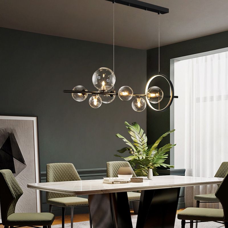 Modern Style Dining Chandelier Lamp Fixture Dining Room Glass Shade Ceiling Hanging Light