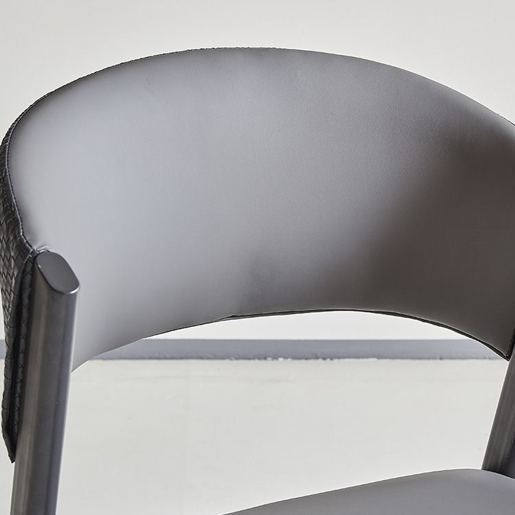 Industrial Armless Kitchen Dining Side Chair Faux Leather Side Chair