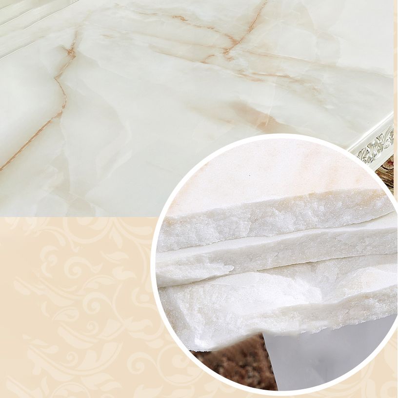 Nordic Sintered Stone Top Dining Set with 4 White Solid Wood Legs for Dining Furniture