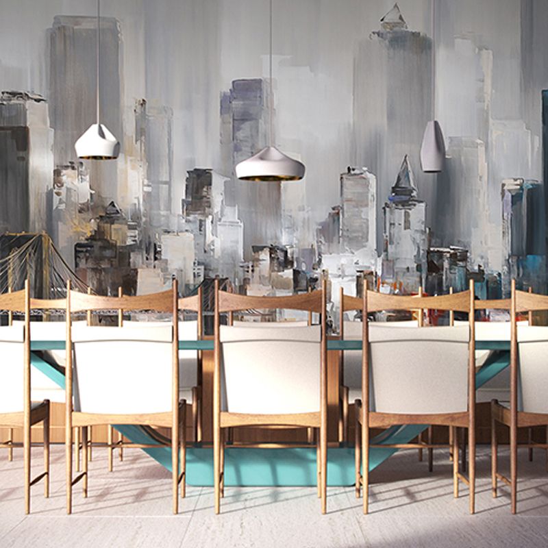 Extra Large Wall Art for Restaurant and Bar New York City and Tall Building Mural for Accent Wall