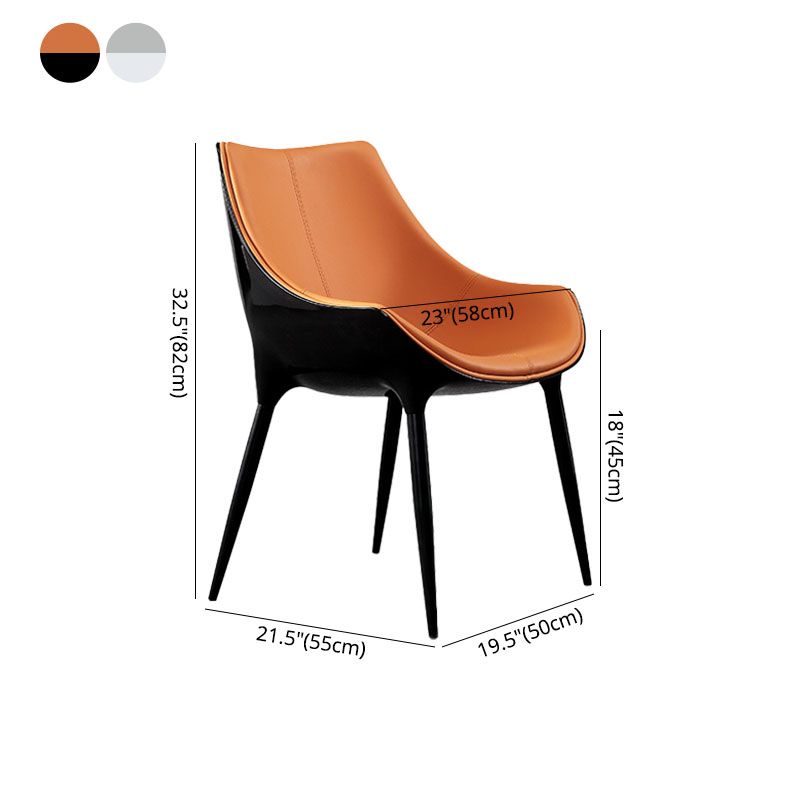 Hedendaagse stijl lederen eetkamerstoelen stoere achterstoelen met achterste arm (set van 2)