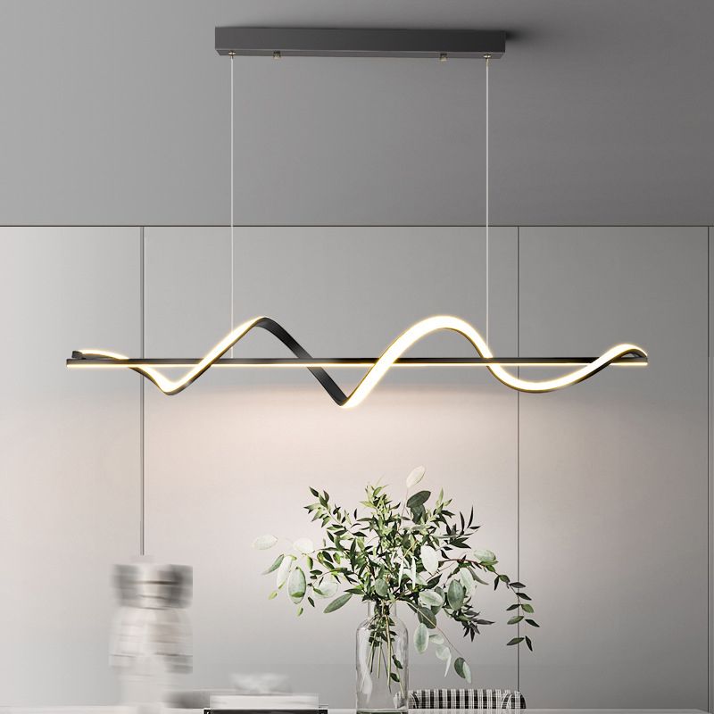 LED Island Lighting Fixture Modern Metal Island Chandelier Light