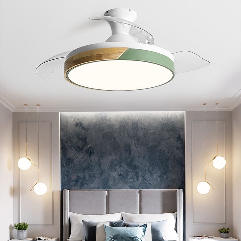 Metal Circular Ceiling Fan Light Nordic LED Ceiling Mounted Light
