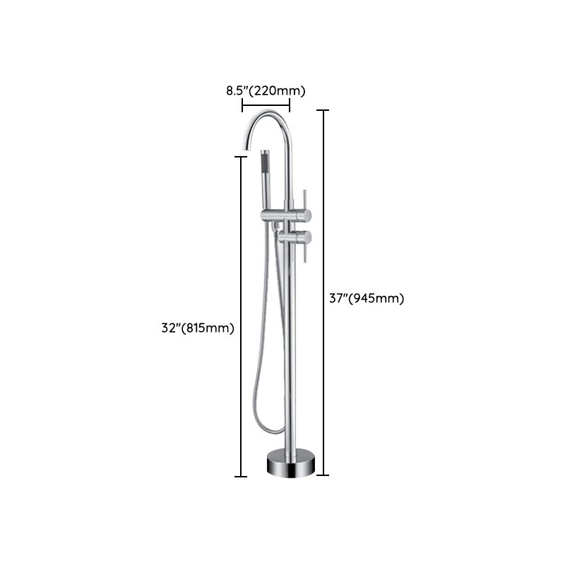 Floor Mounted Metal Freestanding Tub Filler One Handle Freestanding Faucet