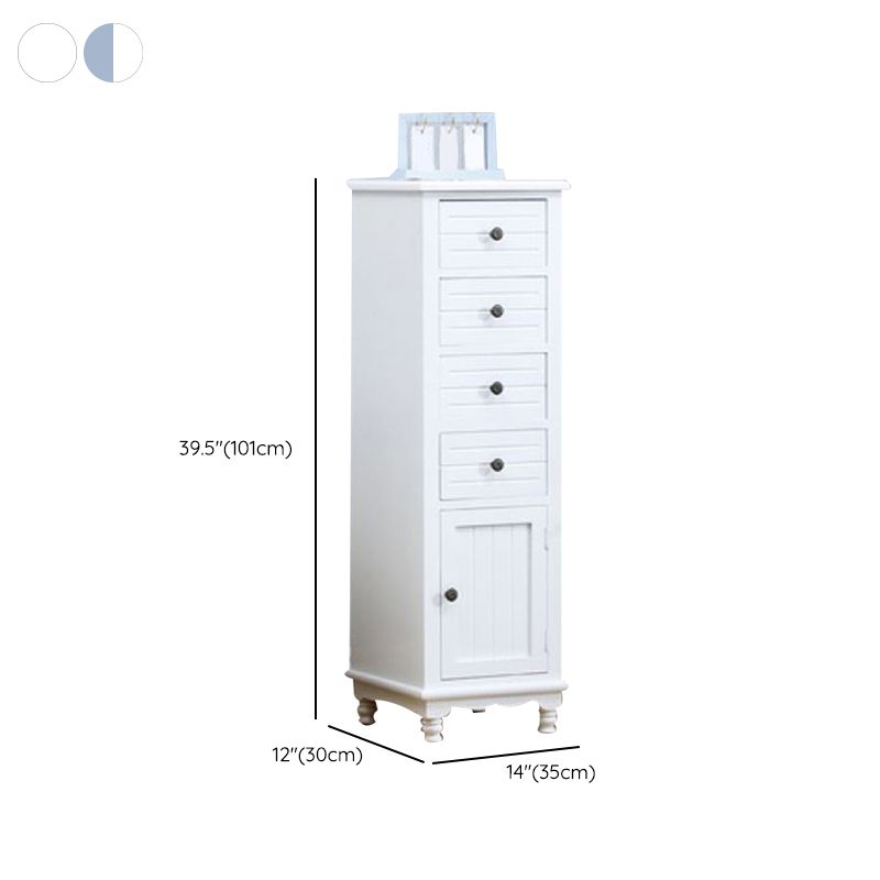 Nautical Vertical Solid Wood Storage Chest Bedroom Chest with Drawers