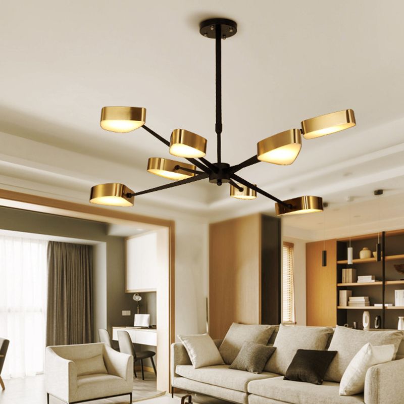 Moderno lampada lampadario triangolare in metallo soggiorno lampadario a pendente a led in oro