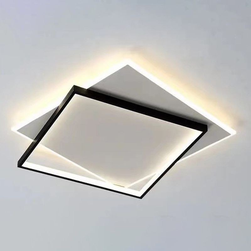 Black and White Geometric Surface Mounted LED Ceiling Light Nordic Acrylic Flush Light for Study Room